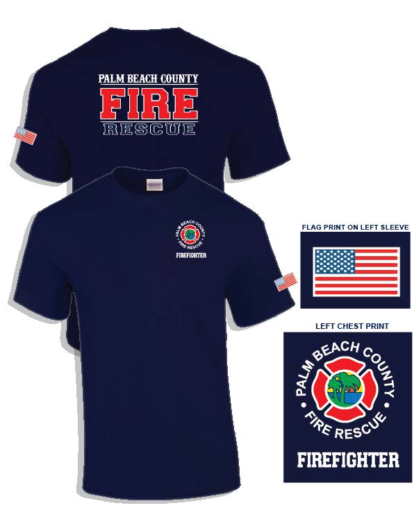 (FIREFIGHTER) Gildan DryBlend® T-Shirt, Navy